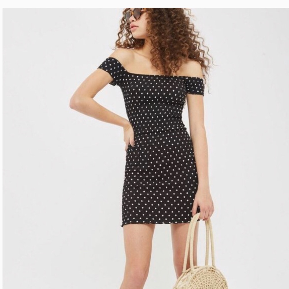 TOPSHOP Polka Dot Mini Dress